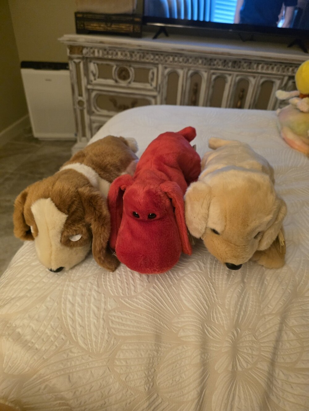 Ty Plush Dog  Beanie Buddy Trio in Brown, Red, and Cream